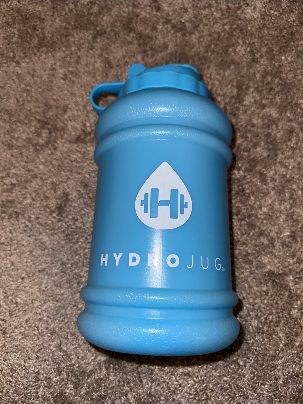 HydroJug Bright Blue Water Bottle with White Logo